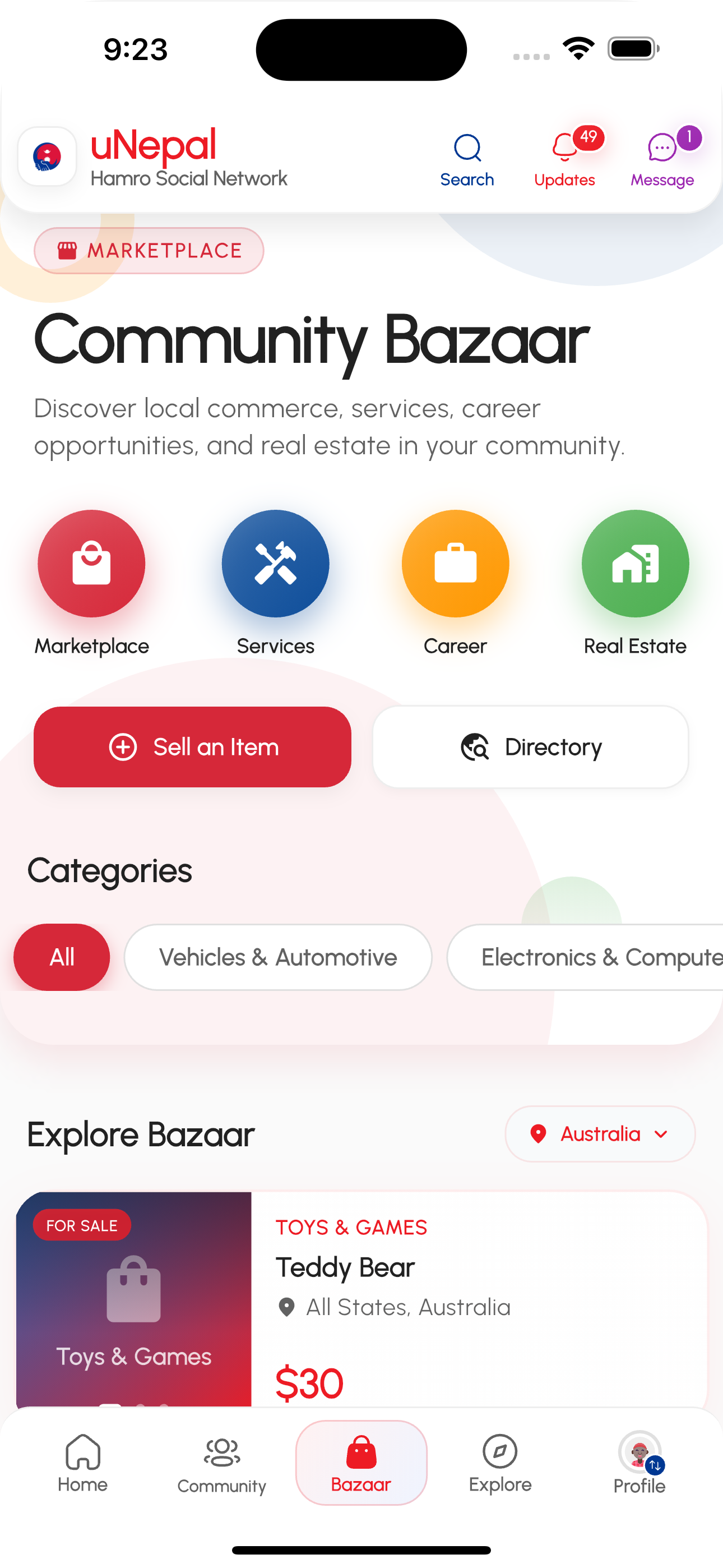 Marketplace interaction