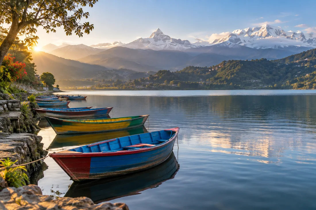 Himalayan lakeside scenery